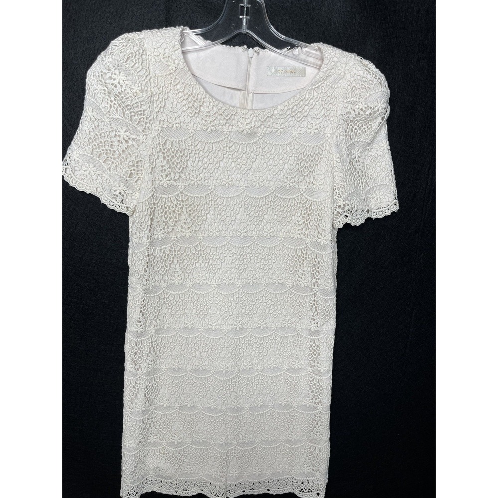 CC Collect‎ Lace Dress Women S Cream Lined Sleeveless Boho Gatsby